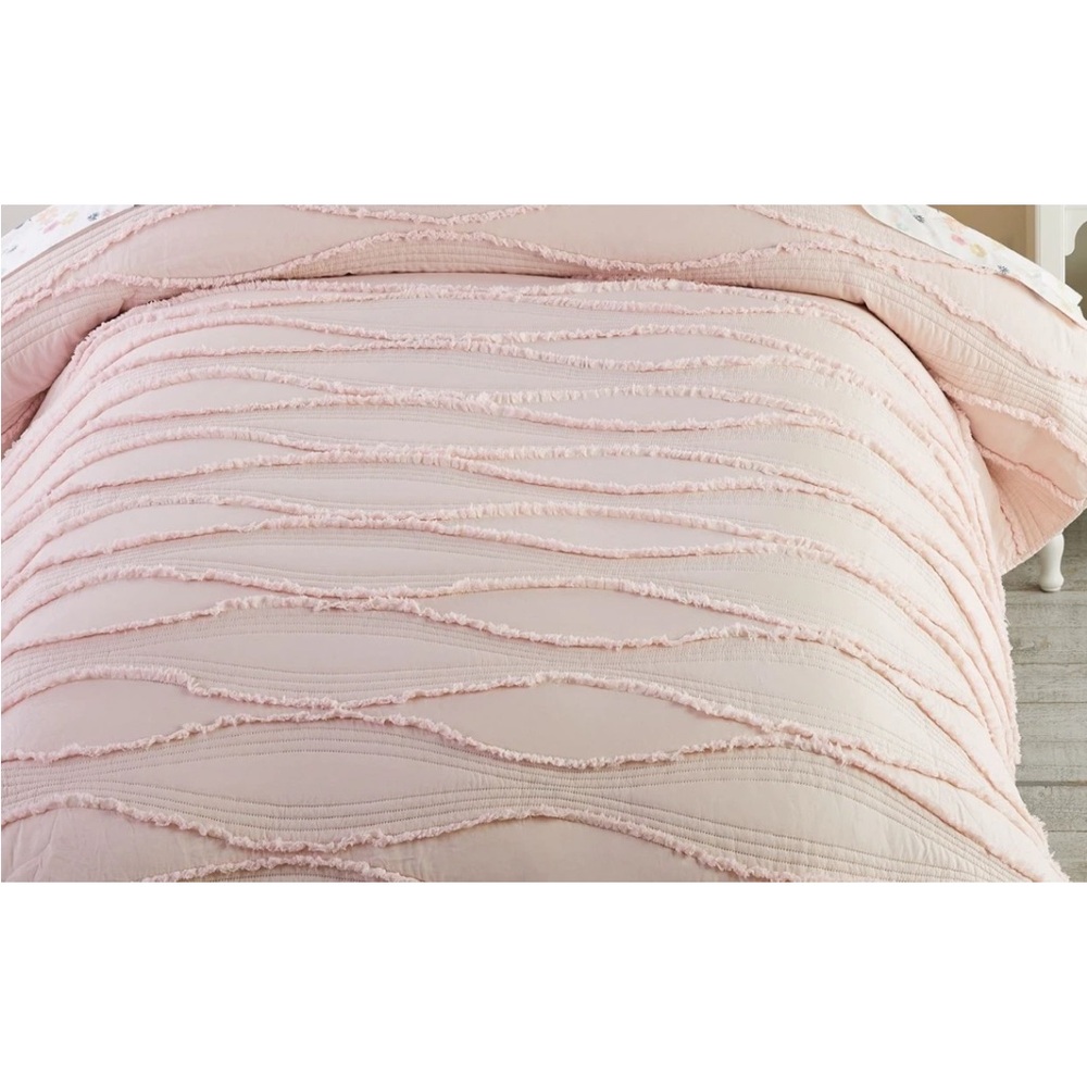 Pottery Barn Kids  Wave Recycled ~Euro Pillow Cover ~Blush Pink